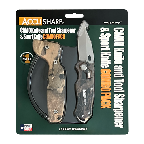AccuSharp Camo Sharpener & Camo Sport Knife Combo