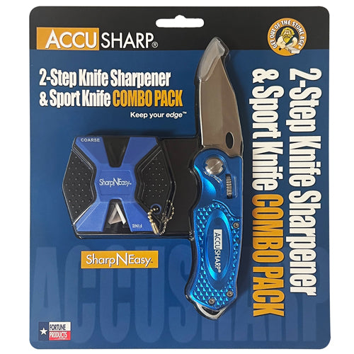 AccuSharp Sport Knife and Two Step Sharpener Combo - Blue