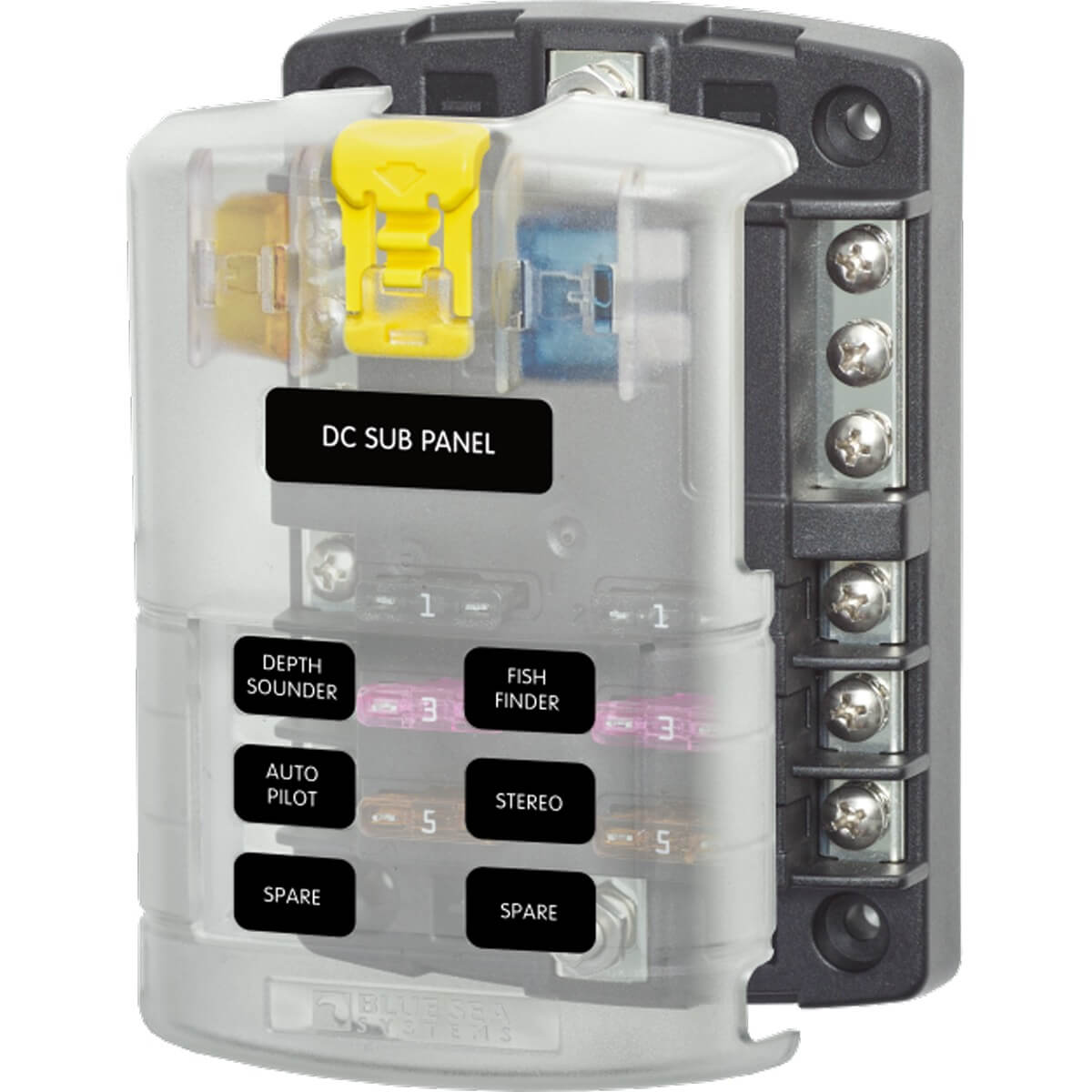 ST Blade Fuse Block – 6 Circuits with Negative Bus and Cover