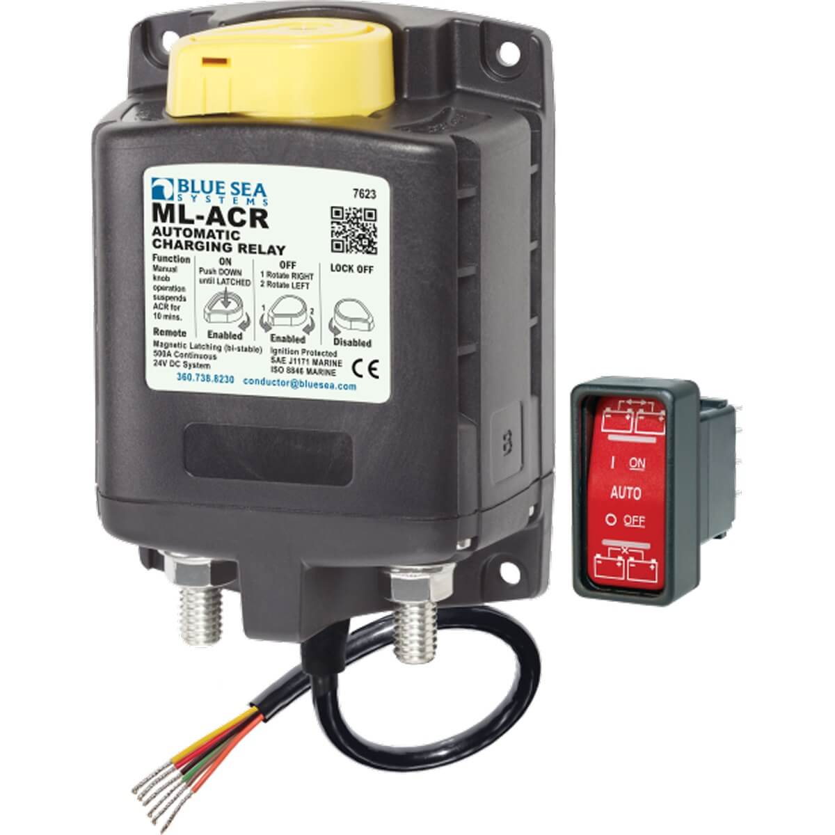 ML-ACR Automatic Charging Relay with Manual Control – 24V DC 500A