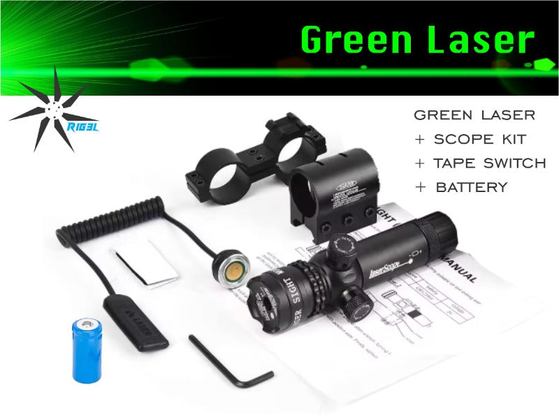 Green Laser + Scope Kit + Battery (rechargeable)