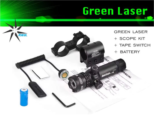 Green Laser + Scope Kit + Battery (rechargeable)