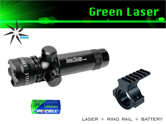Laser - Green + Ring Rail + Battery (rechargeable)