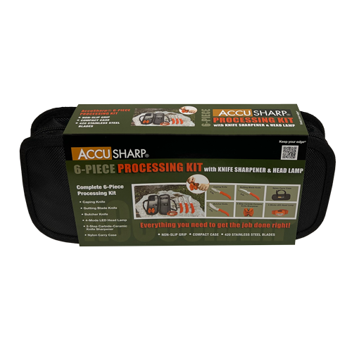 AccuSharp 6 Piece Processing Kit w/Sharpener & Headlamp