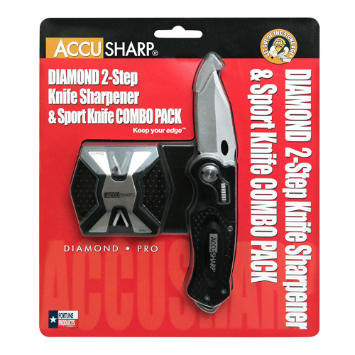 AccuSharp Sport Knife and Two Step Sharpener Combo Pack
