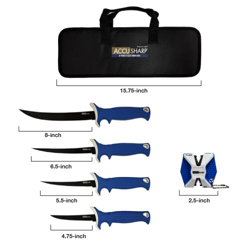 AccuSharp 6-Piece Fillet Knife Kit with Sharpener