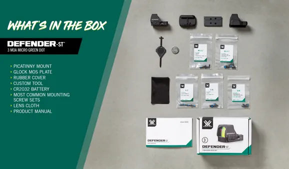 Vortex Defender ST Micro Green Dot 3 MOA