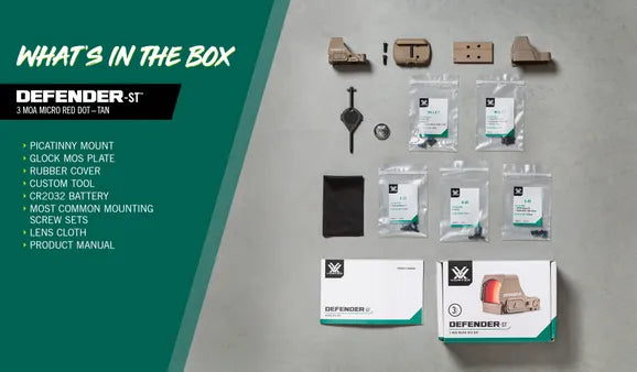 Vortex Defender ST Micro Red Dot 3 MOA Tan