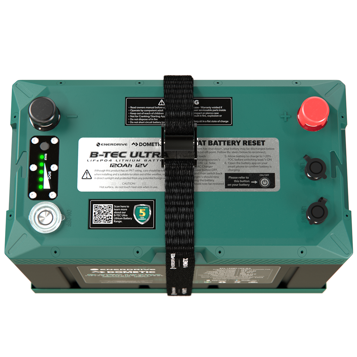 B-TEC ULTRA 12V 120Ah Lithium Battery IP67 Waterproof