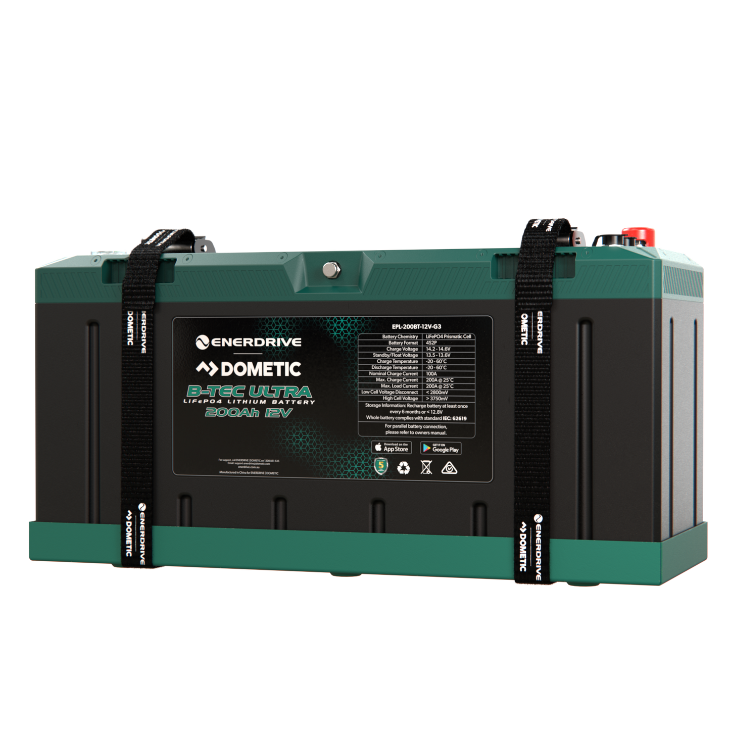 B-TEC ULTRA 12V 200Ah Lithium Battery IP67 Waterproof