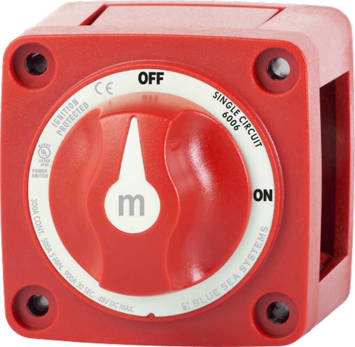 M-Series Mini On-Off Battery Switch with Knob – Red