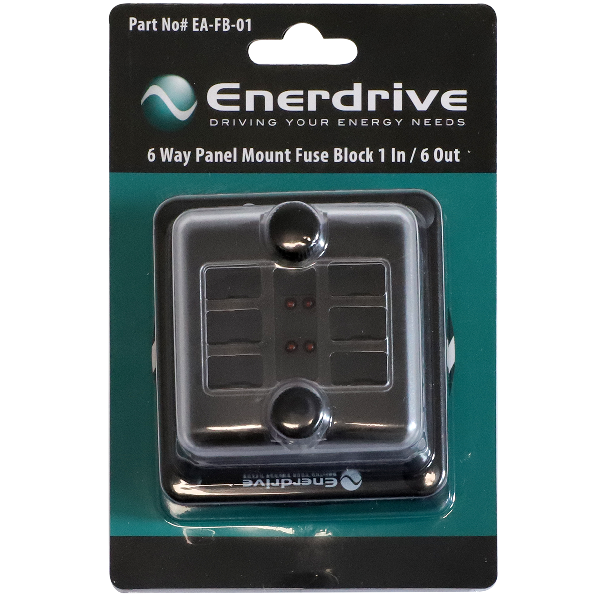 Fuse Block Rear Entry Panel Mount 1 In 6 Out with LEDs