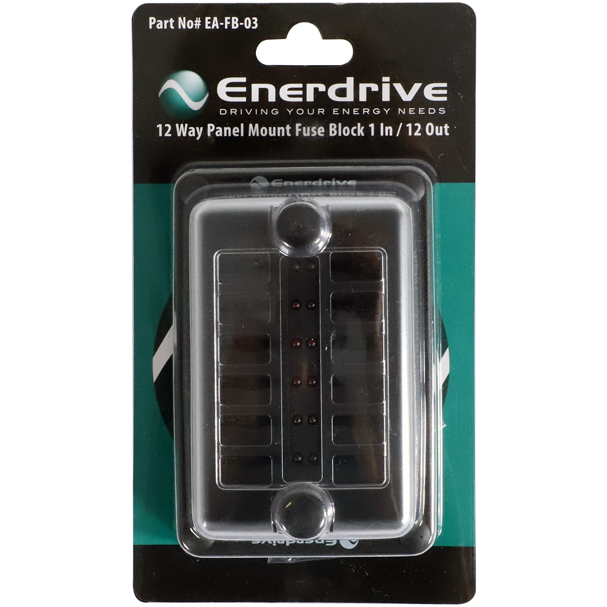 Fuse Block Rear Entry Panel Mount 1 In 12 Out with LEDs