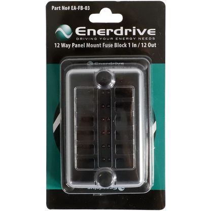 Fuse Block Rear Entry Panel Mount 1 In 12 Out with LEDs