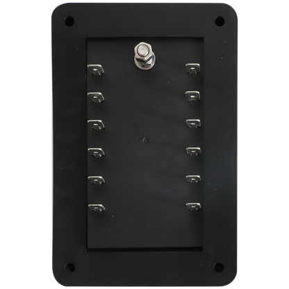 Fuse Block Rear Entry Panel Mount 1 In 12 Out with LEDs