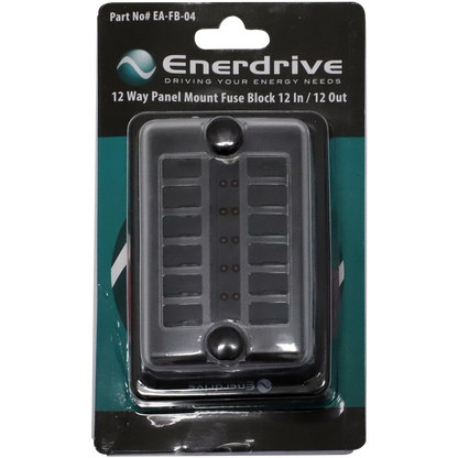 Fuse Block Rear Entry Panel Mount 12 In 12 Out with LEDs