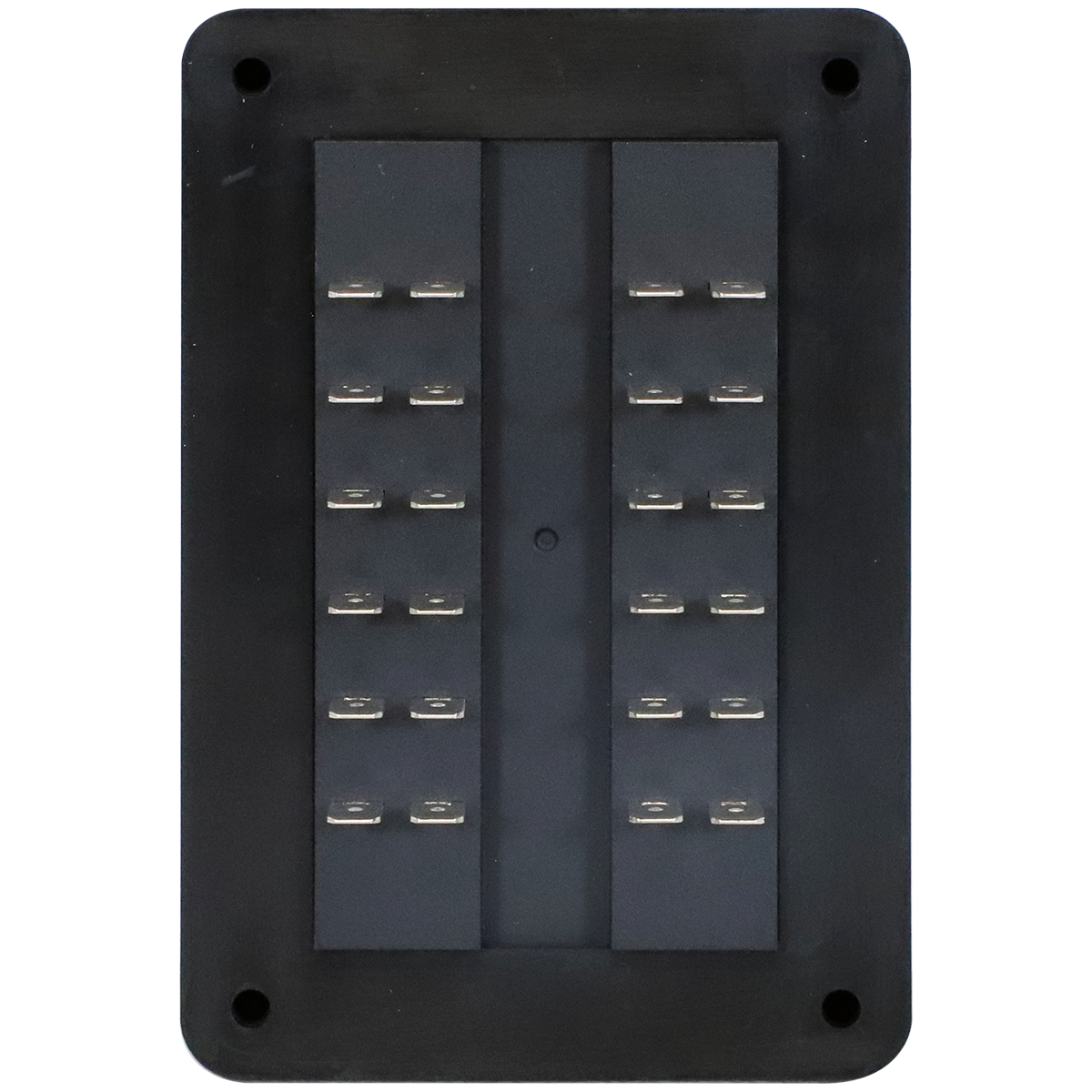 Fuse Block Rear Entry Panel Mount 12 In 12 Out with LEDs