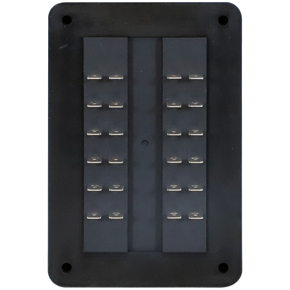 Fuse Block Rear Entry Panel Mount 12 In 12 Out with LEDs