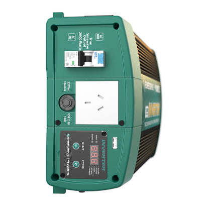 2000W 12V True Sine Wave Inverter with AC Transfer & Safety Switch