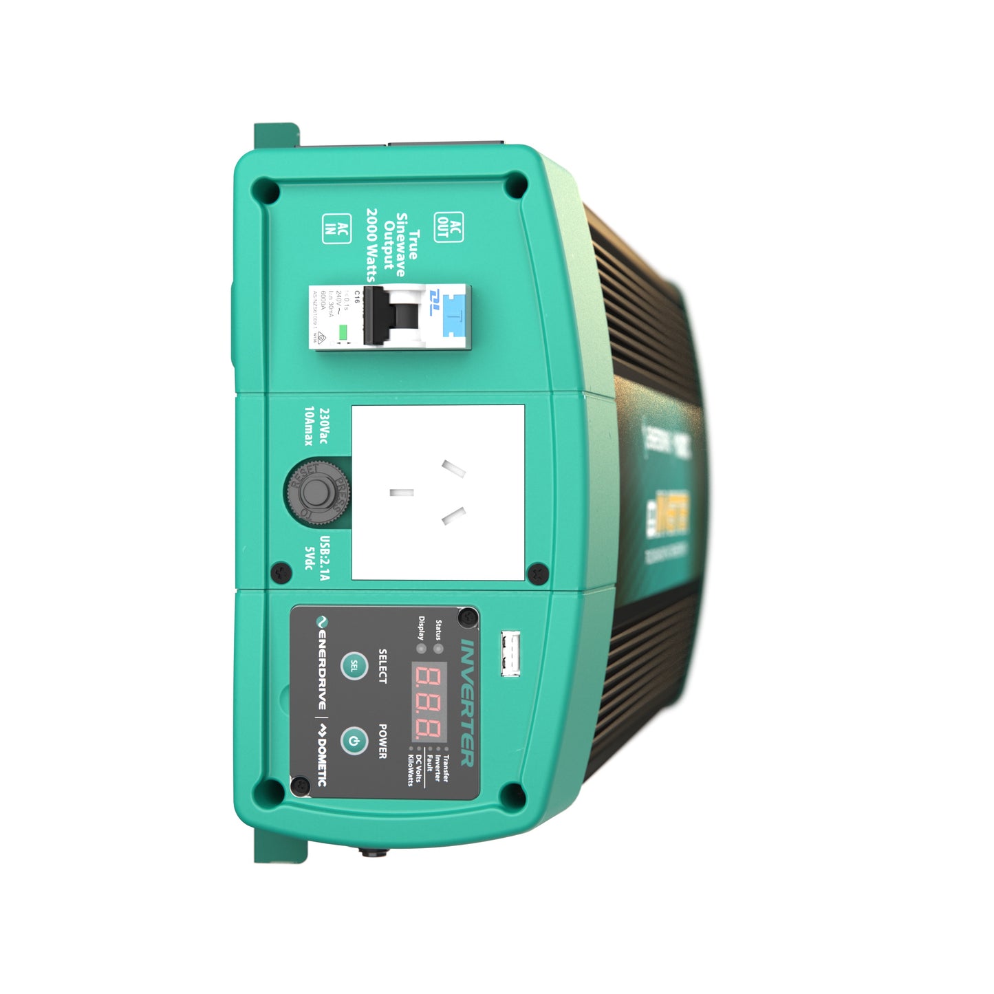 2600W 12V True Sine Wave Inverter with AC Transfer & Safety Switch