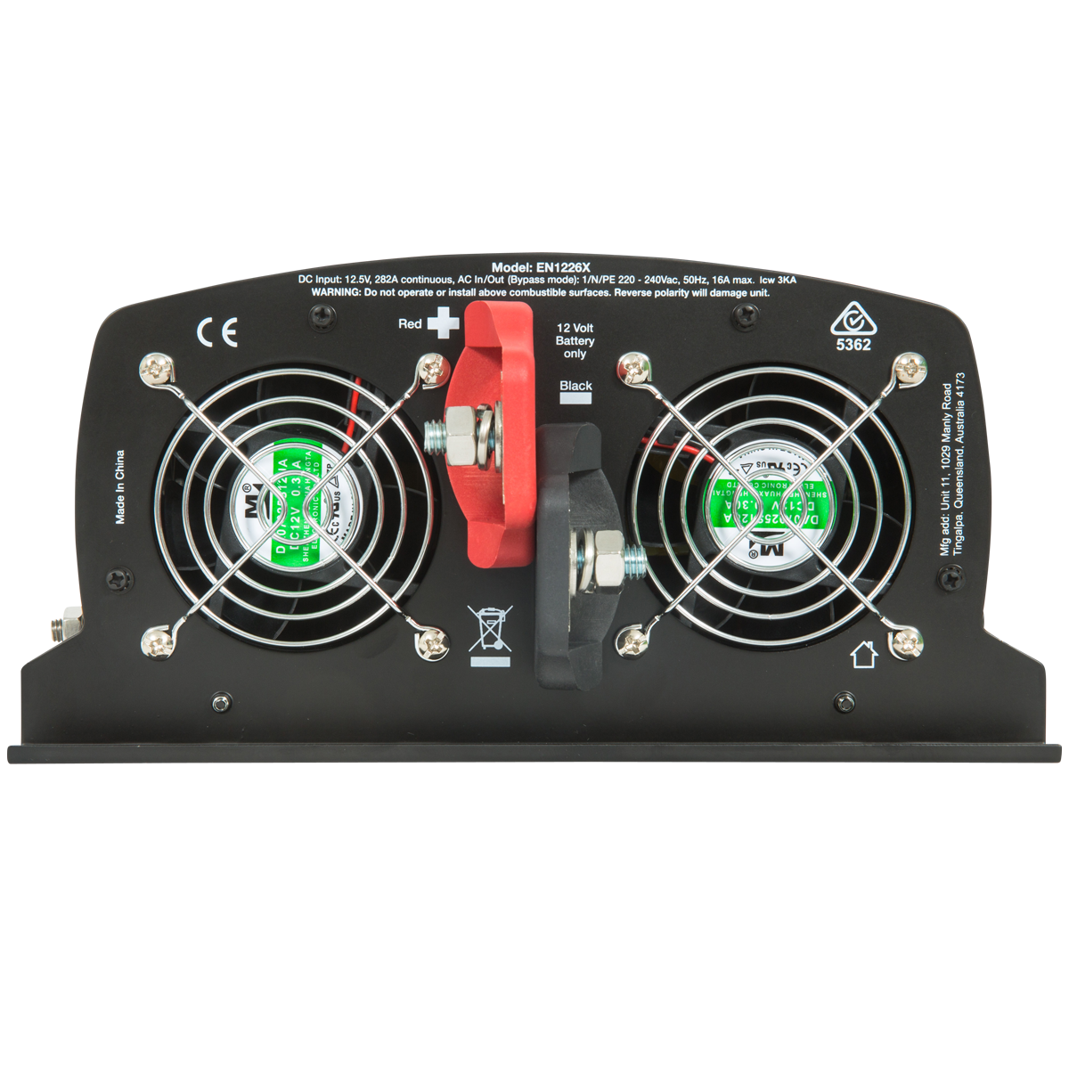 2600W 12V True Sine Wave Inverter with AC Transfer & Safety Switch