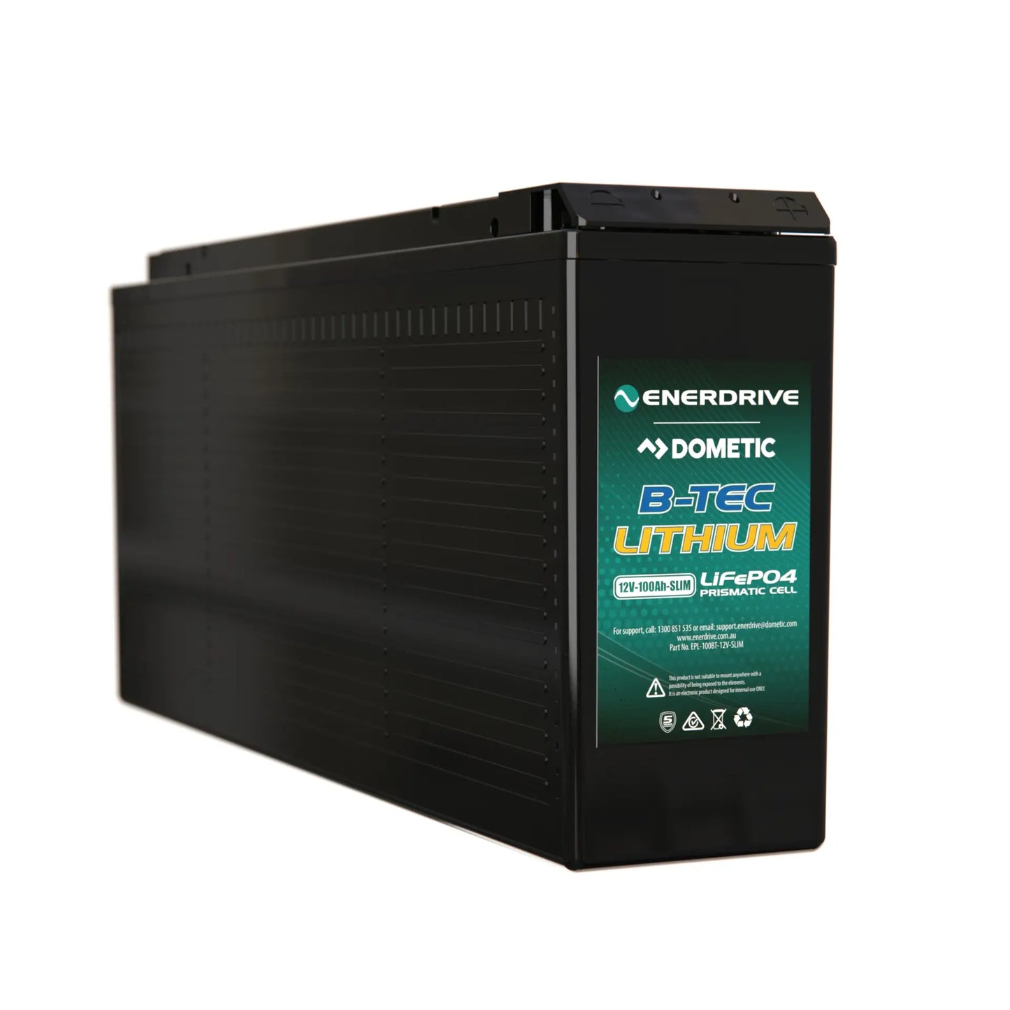 B-TEC 12V 100Ah Slimline Lithium Battery