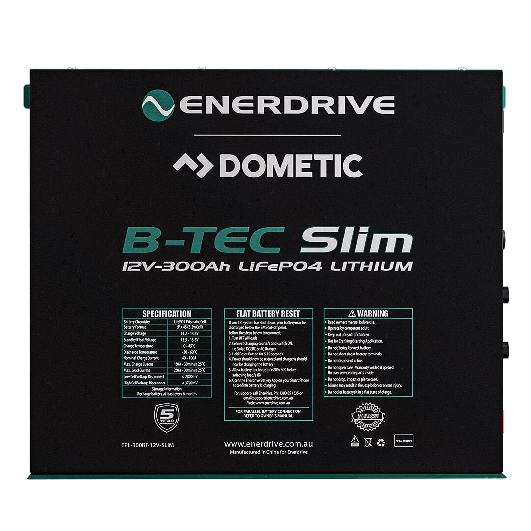 B-TEC 12V 300Ah Slimline Lithium Battery