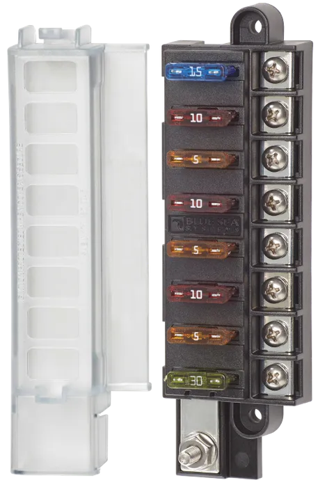 Fuse Block 8 Way Positive with Cover and Label Kit