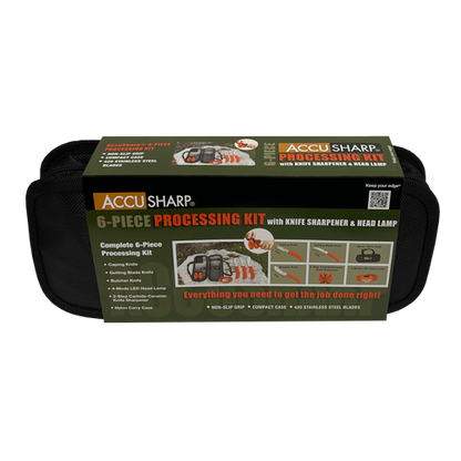 AccuSharp 6 Piece Processing Kit w/Sharpener & Headlamp